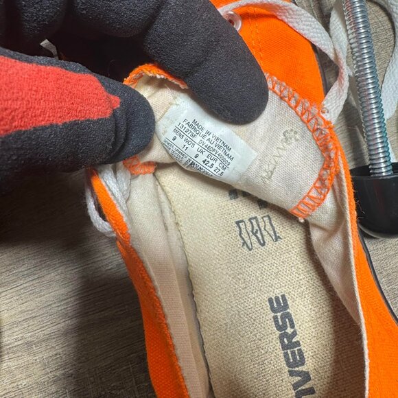 Converse Bright Orange Canvas Sneakers Men's Size 9 - Picture 5 of 7